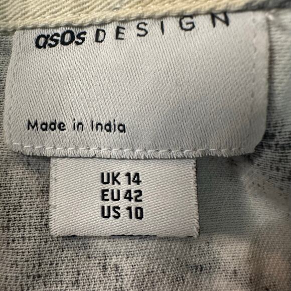 ASOS DESIGN Women's Twill Zip Front Playsuit Size 10 In Marble Print - Picture 6 of 12